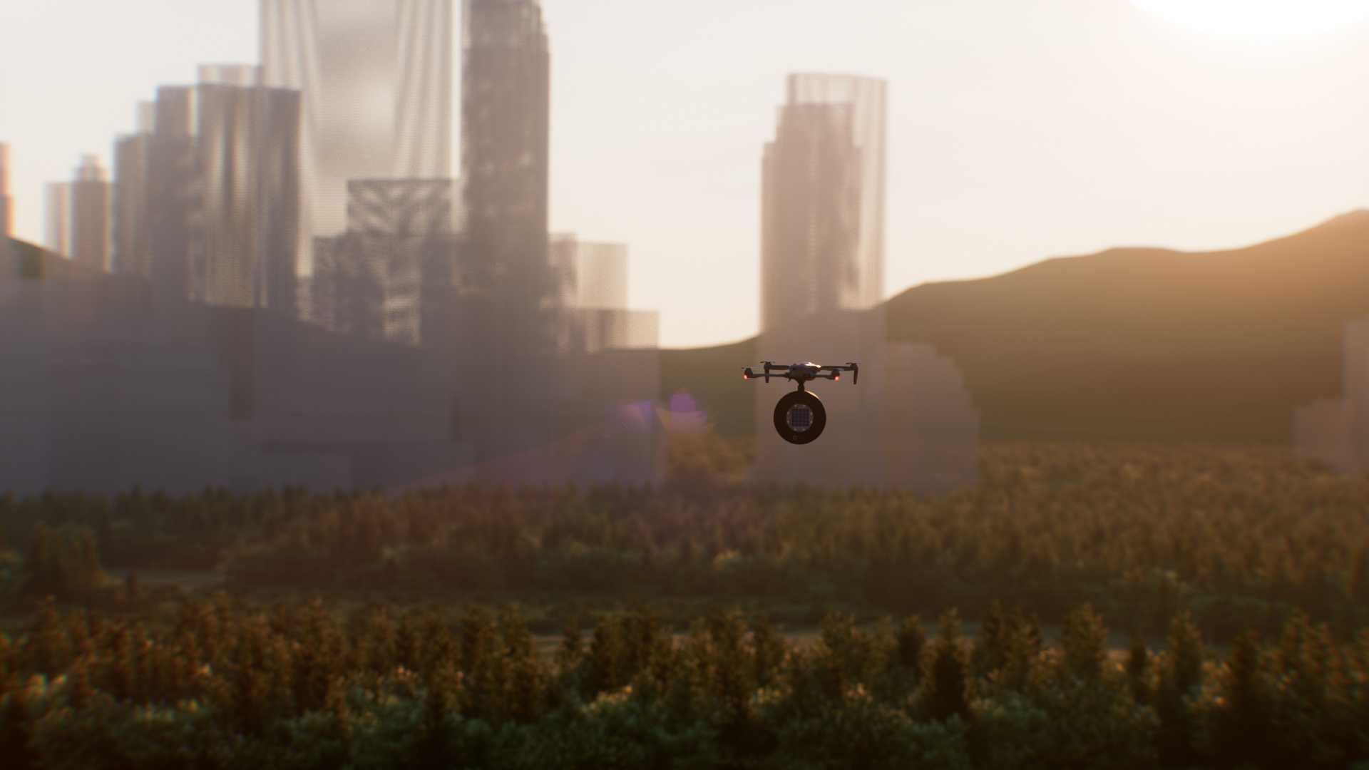 Drone optical power link in field operation