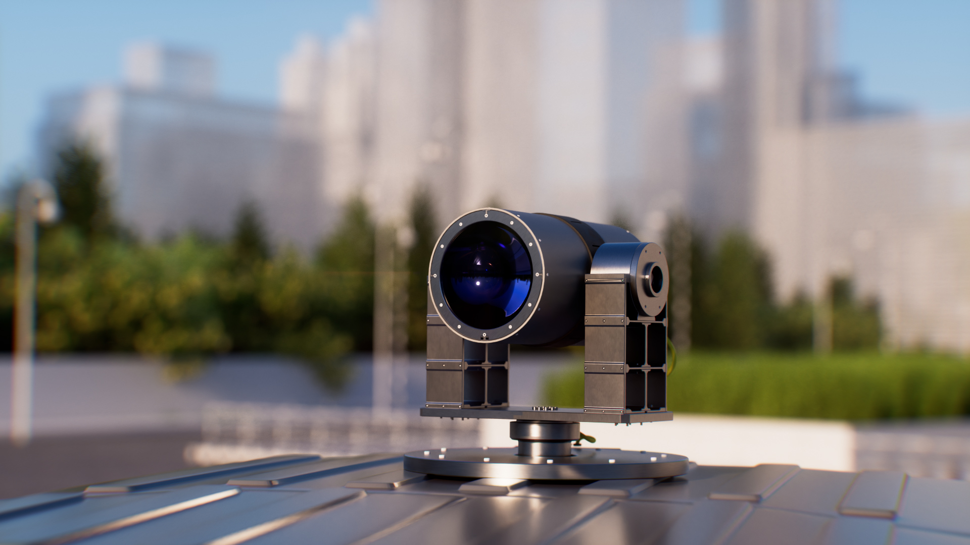 Optical transmitter deployed on rooftop